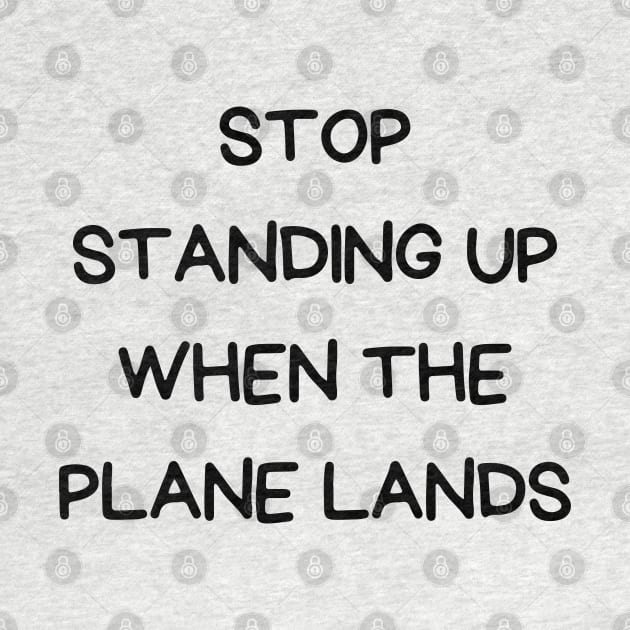 stop standing up when the plane lands by mdr design